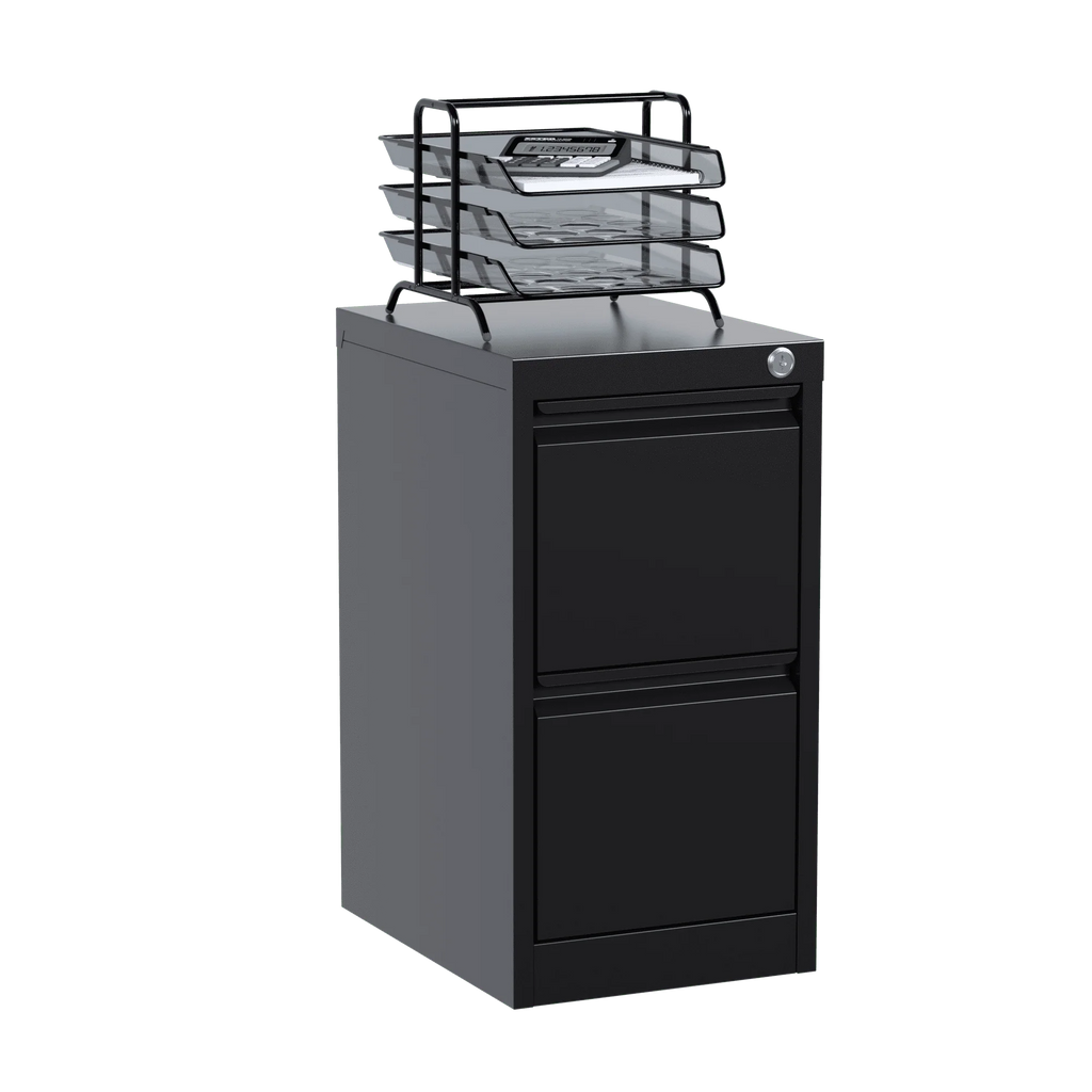 SUPEER 4 Drawer File Cabinet with Lock, Metal Vertical Storage, Black E499