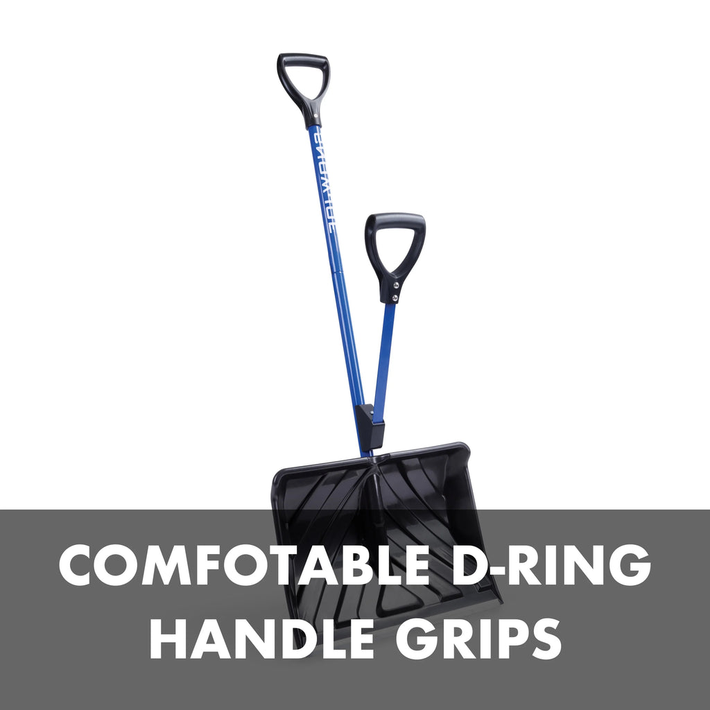 Snow Joe Shovelution Strain-Reducing Snow Shovel, 18-Inch Poly Blade L7115