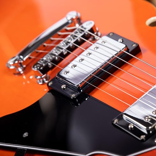 Redid Semi-Hollow Body Electric Guitar RD-100 with F-Hole, Maple Neck, Humbucker Pickups G2932