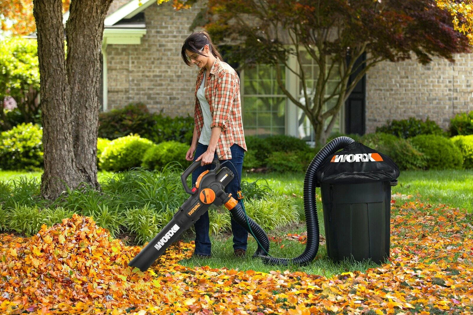Worx WG524 12 Amp TRIVAC 3-in-1 Electric Leaf Blower/Mulcher/Vac S437