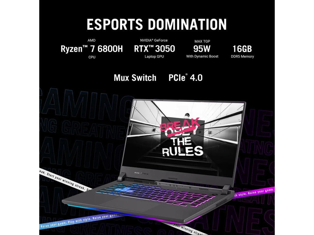 ASUS ROG Strix G15 (2022) Gaming Laptop, 15.6" FHD 144Hz, RTX 3050, Ryzen 7 6800HS, 16GB DDR5, 512GB SSD, Windows 11 P95610