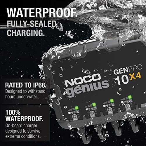 NOCO Genius GENPRO10X4 4-Bank 40A Onboard Battery Charger for Lead-Acid & Lithium J13345
