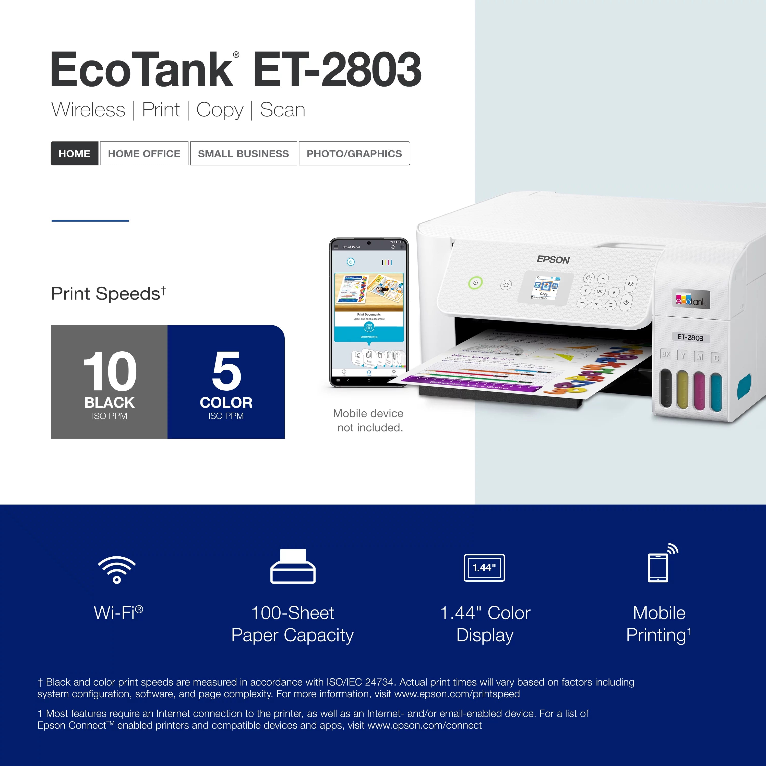 Epson EcoTank ET-2803 Wireless All-in-One Printer D210