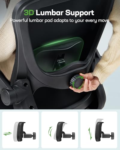 Marsail Ergonomic Office Chair with 3D Lumbar Support & Headrest T824