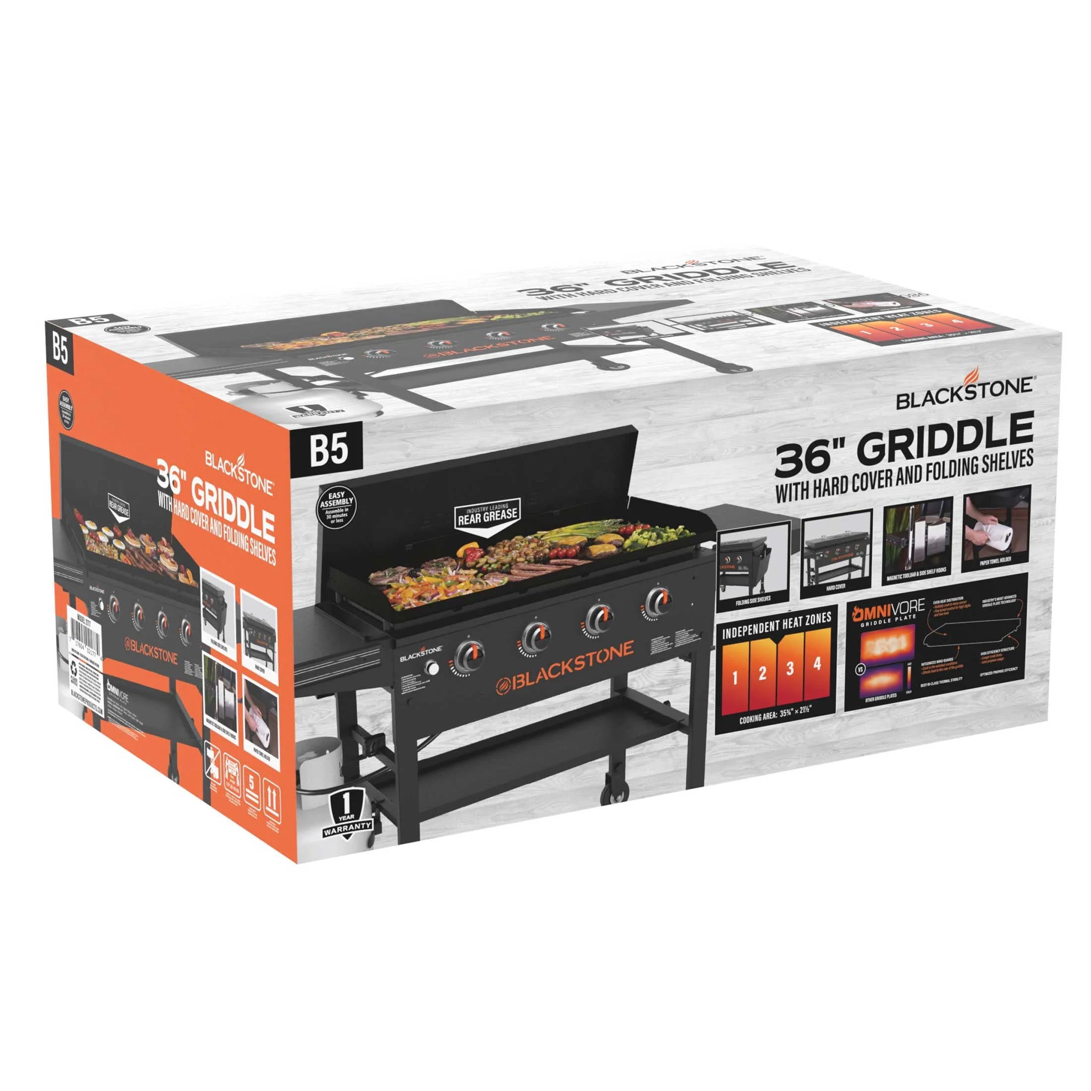 Blackstone Original 4-Burner 36 Propane Omnivore Griddle with Hard Cover V144139
