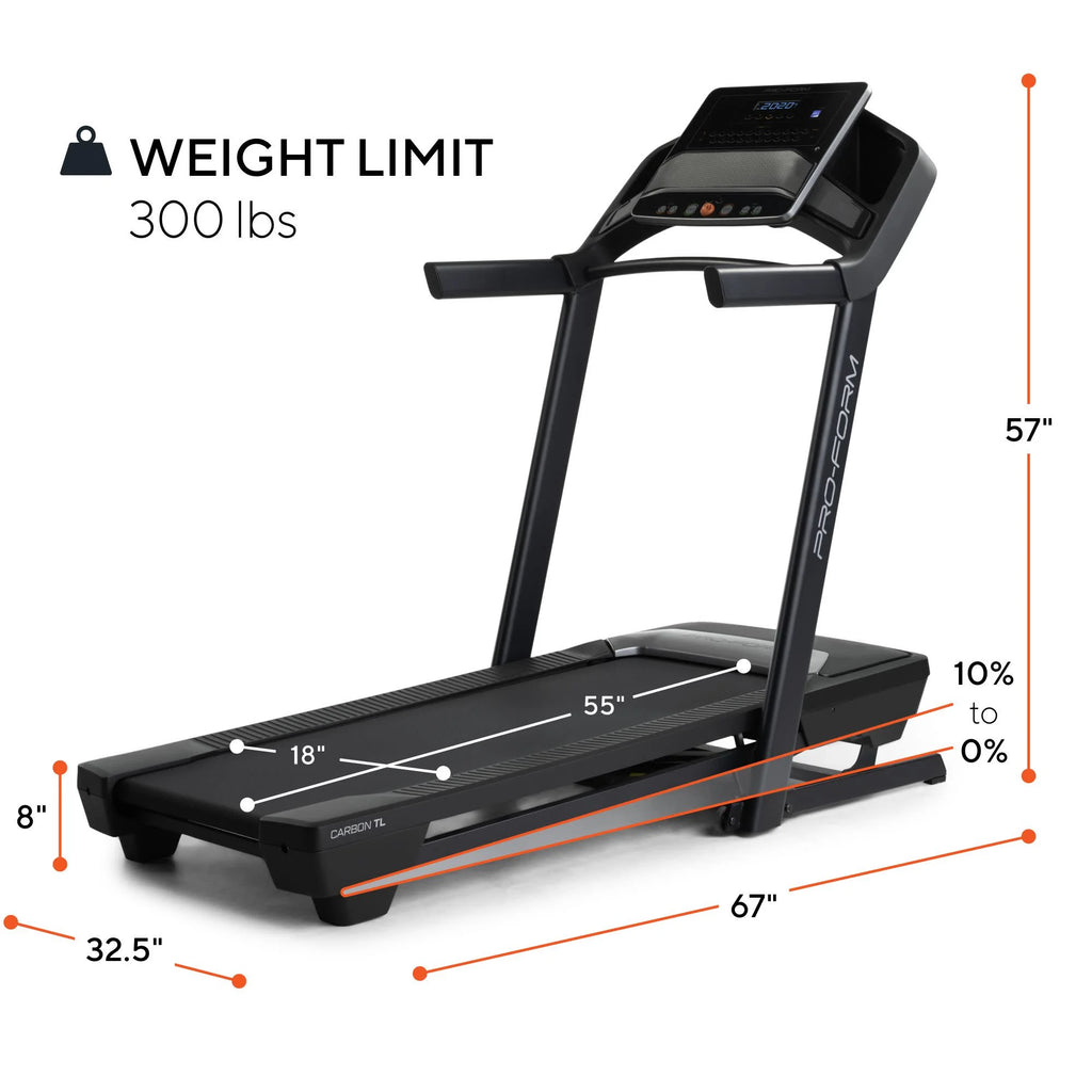 ProForm Carbon TL Treadmill with 5" Display and SpaceSaver Design Z6546