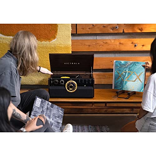 Victrola Metropolitan 4-in-1 Bluetooth Record Player with Built-in Speakers, Grey Z241914
