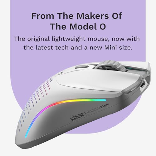 Glorious Gaming Model D 2 Wireless Ergonomic Mouse, 66g, White V612
