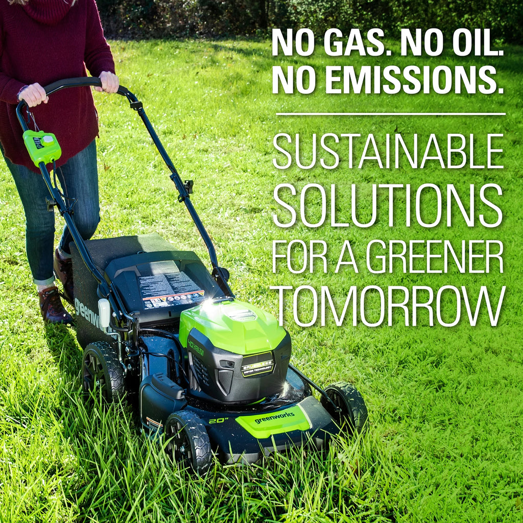 Greenworks 40V 20" Brushless Push Lawn Mower with Battery & Charger C7079