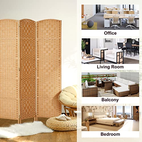 Rose Home Fashion 6 ft Tall Room Divider 4 Panel Folding Privacy Screen, Dark Coffee C8634