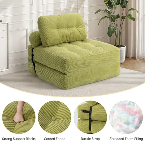 Folding Sofa Bed Convertible Sleeper Chair with Pillow, Grey L546