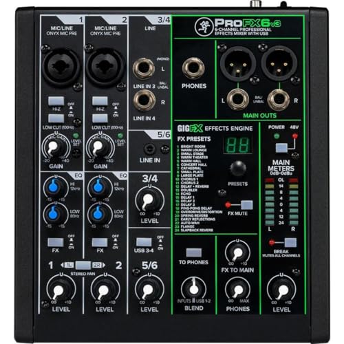 Mackie ProFX10 Go 10-channel Battery-powered Mixer with USB and Effects V810787