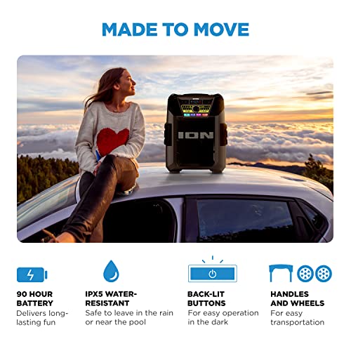 ION Block Rocker Portable Bluetooth Party Speaker with Karaoke Microphone T461114