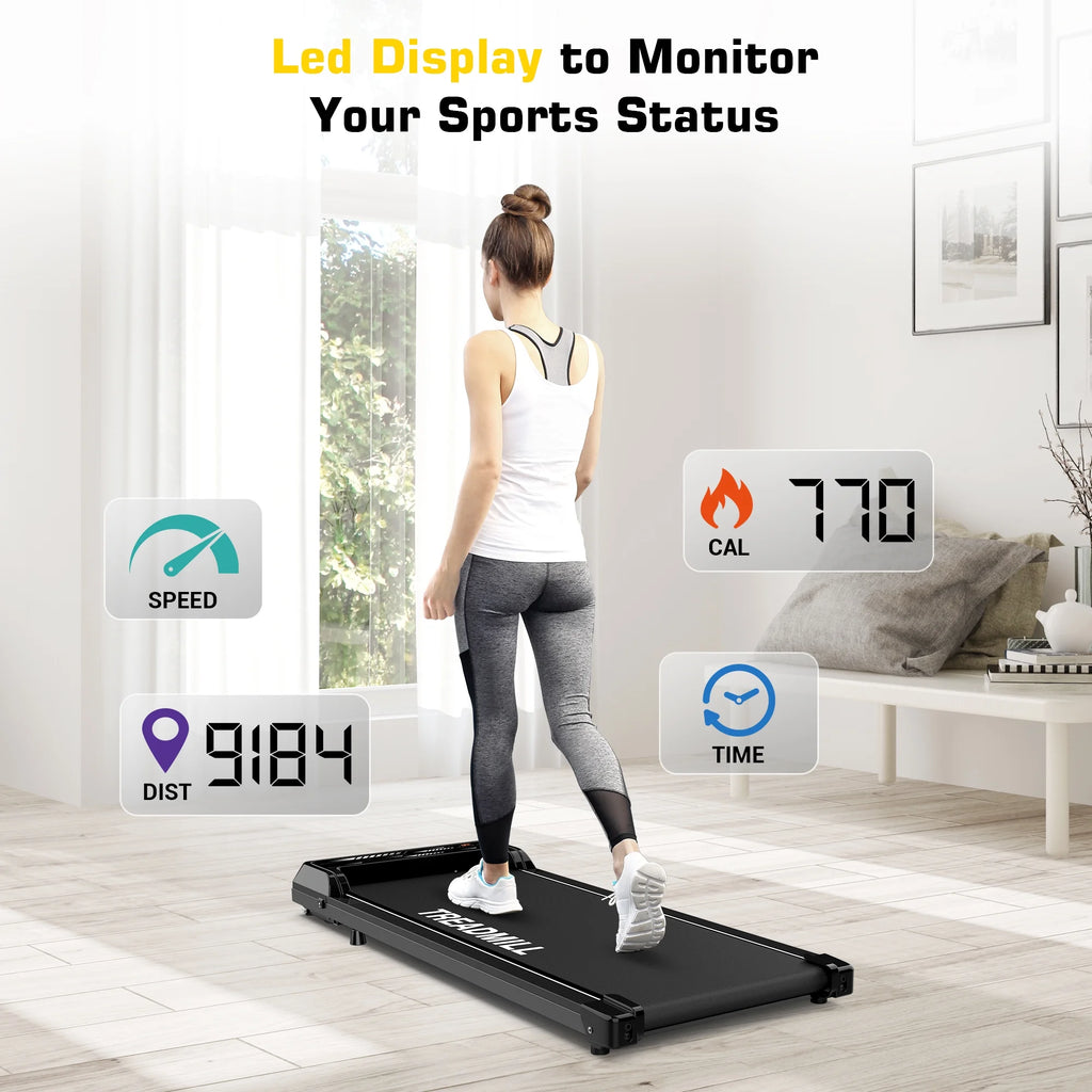 Under Desk Treadmill Walking Pad 2.25HP with Remote, Black J5158