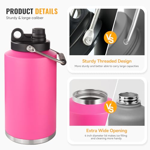 Kerilyn Insulated Gallon Jug 128oz Stainless Steel Double Vacuum Water Bottle M8713