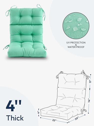 Outdoor High Back Chair Cushion Water Resistant Tufted with Ties Purple P961