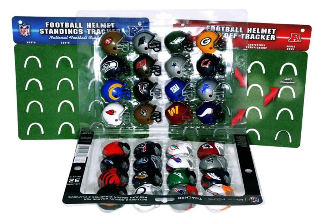 Riddell NFL Mini Helmet Tracker Set of 32 Teams with Display J682