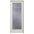 JELD-WEN 28 in. x 80 in. Left Hand Recipe Pantry Frosted Glass Primed Wood Single Prehung Interior Door