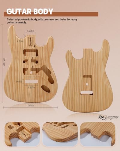 Leo Jaymz DIY Single Cut Electric Guitar Kit Mahogany Rosewood B148