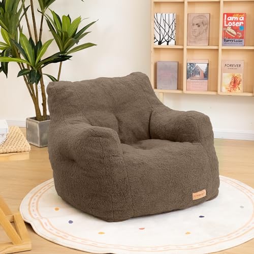 Bean Bag Chair with Filler, Tufted Soft Stuffed, Black B61630
