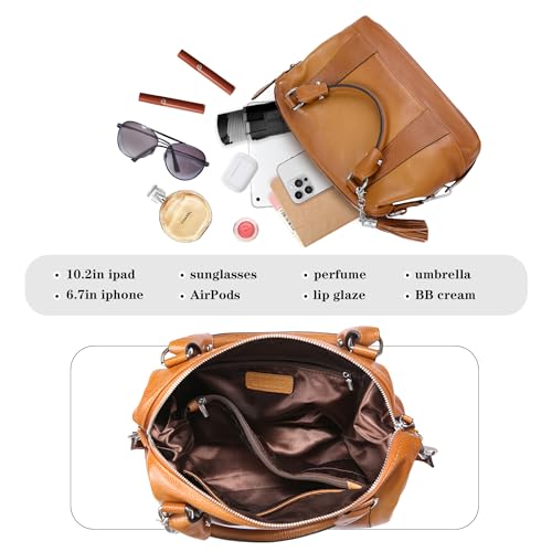 HESHE Women's Genuine Leather Crossbody Handbag F1819