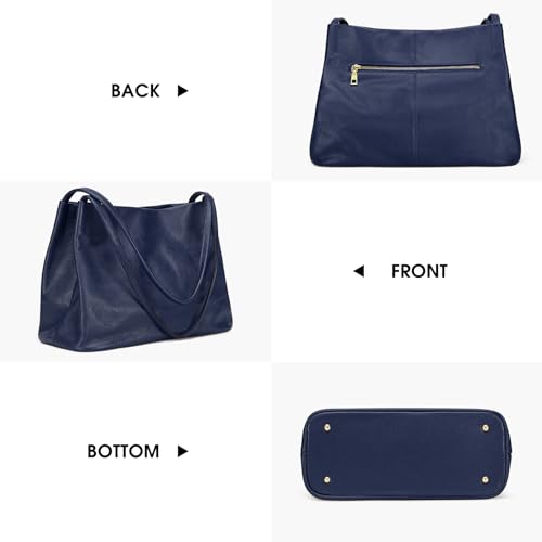 Kattee Leather Tote Bag for Women, Casual Shoulder Hobo Purse with Magnetic Snap Closure U606