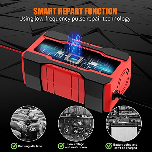 YONHAN Battery Charger 10-Amp 12V/24V Fully-Automatic Smart Car Battery Charger G4913
