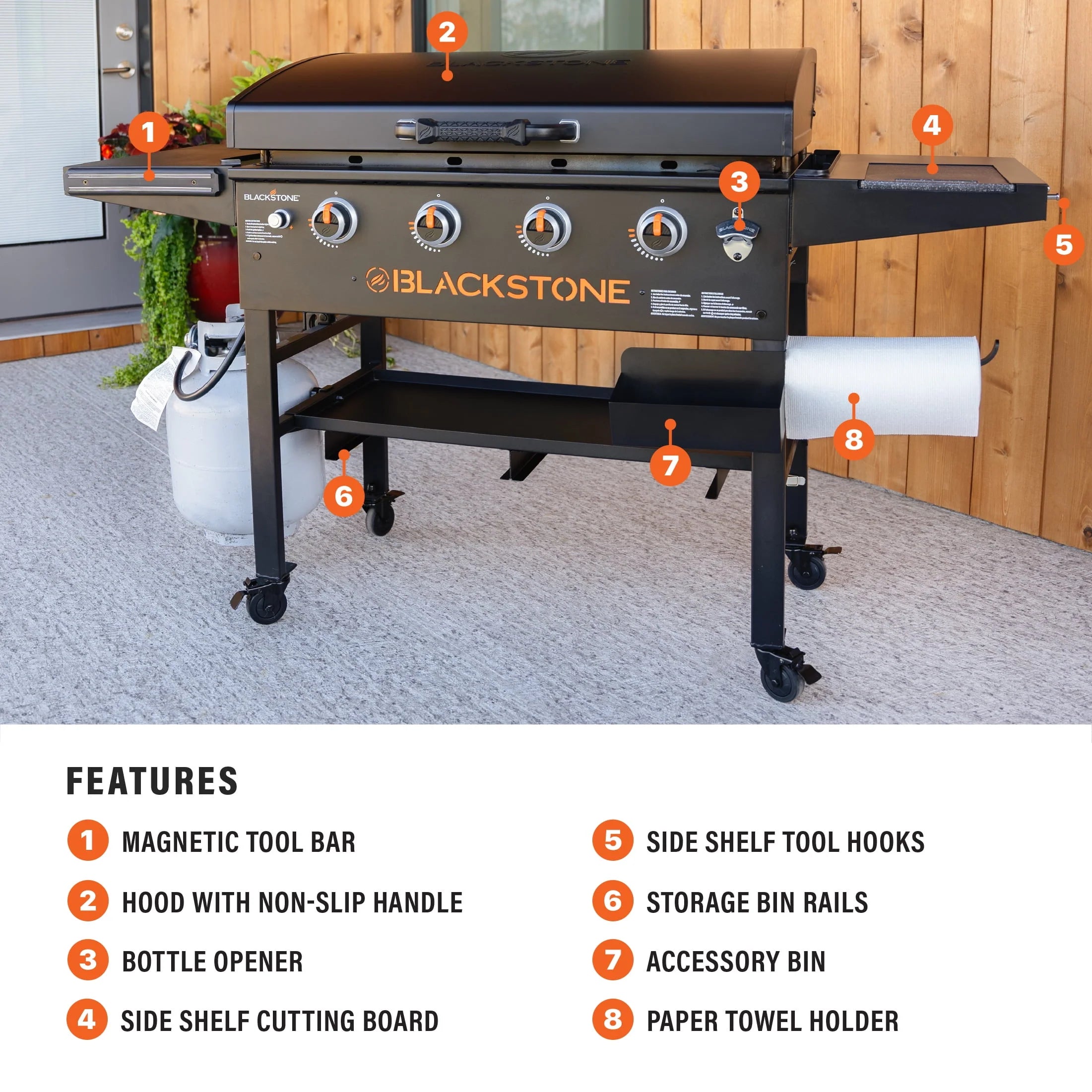 Blackstone Original 4-Burner 36" Propane Griddle with Hood L9350