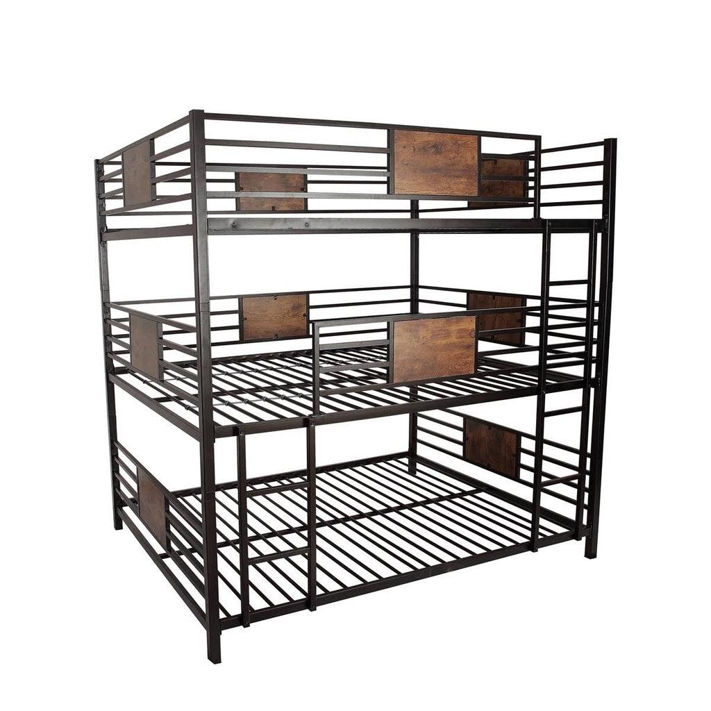 Merax Full Over Full Over Full Triple Bed, Divided into Three Separate Beds - White G131132