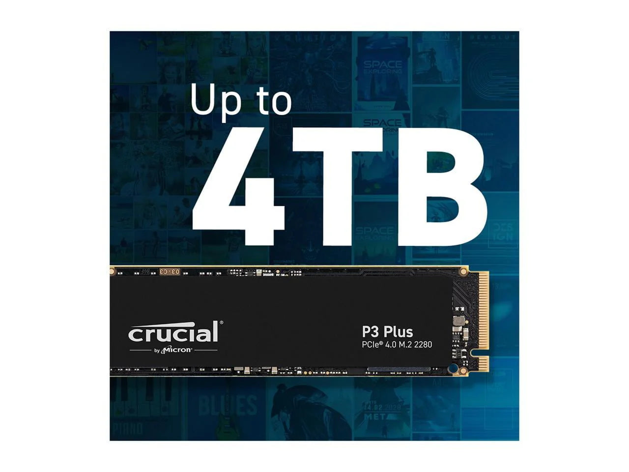 Crucial P3 Plus 4TB PCIe 4.0 NVMe M.2 2280 Internal SSD P30118