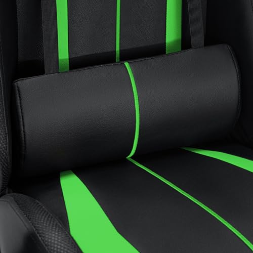 HOFFREE RGB Gaming Chair with Speakers and Footrest, Blue and Black B69323
