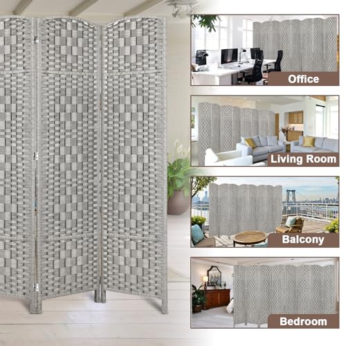 Rose Home Fashion 6 ft Tall Room Divider 4 Panel Folding Privacy Screen, Dark Coffee C8634