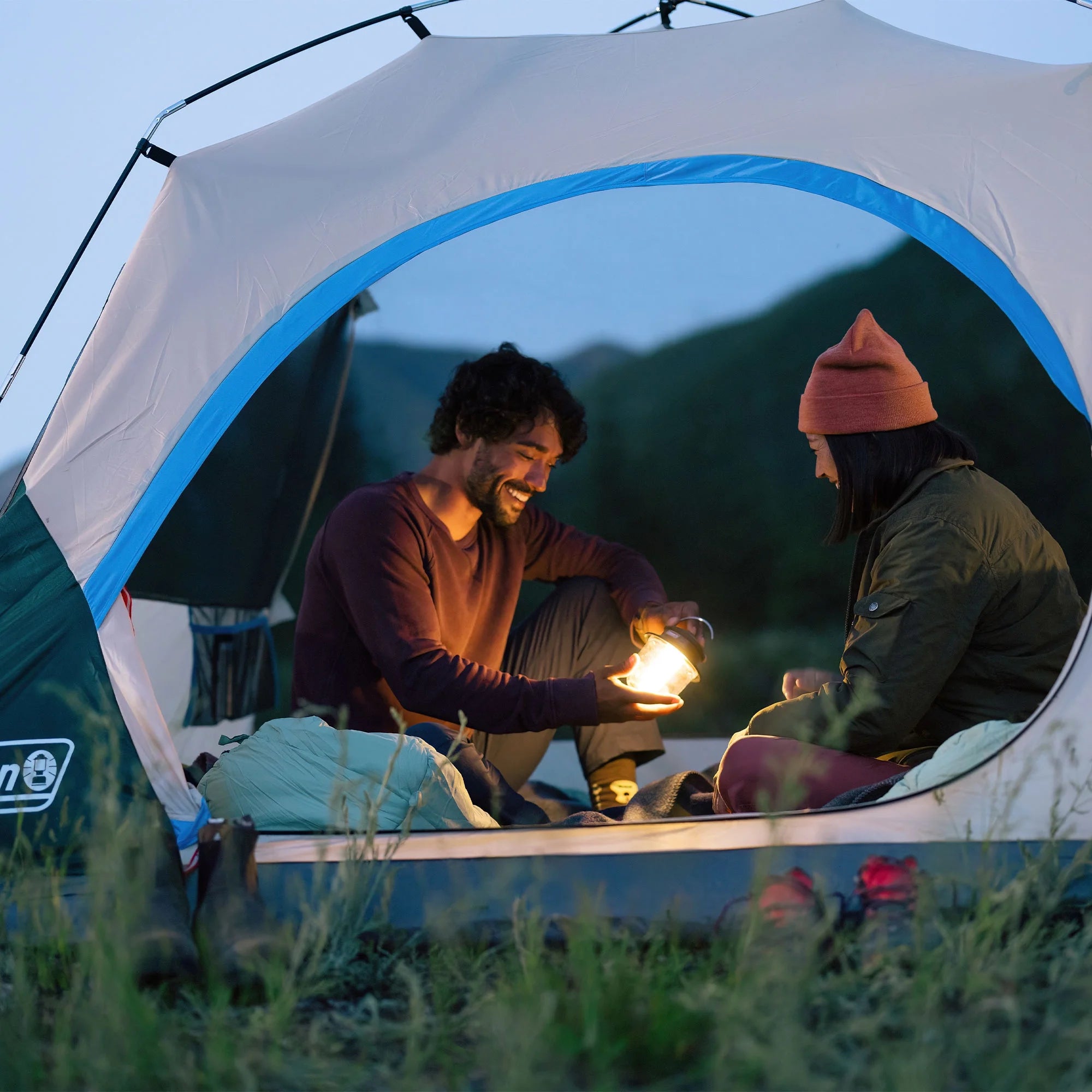 Coleman Skydome 4 Person Camping Tent with Full-Fly Vestibule, Evergreen F398