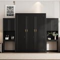 SOFTSEA Queen Murphy Bed with Desk and Storage, Espresso S562