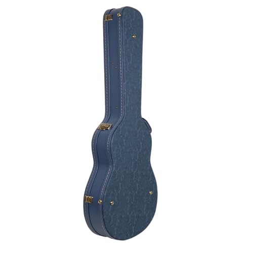 Crossrock Relief Series 335 Guitar Case for ES-335 & Semi-Hollow Electric Guitars, Carved Smoke Blue Finish S516