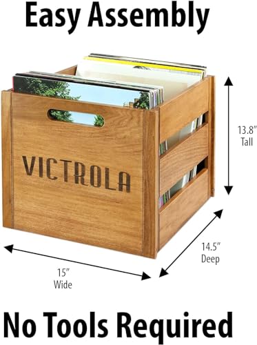 Victrola Metropolitan 4-in-1 Bluetooth Record Player with Built-in Speakers, Grey Z241914
