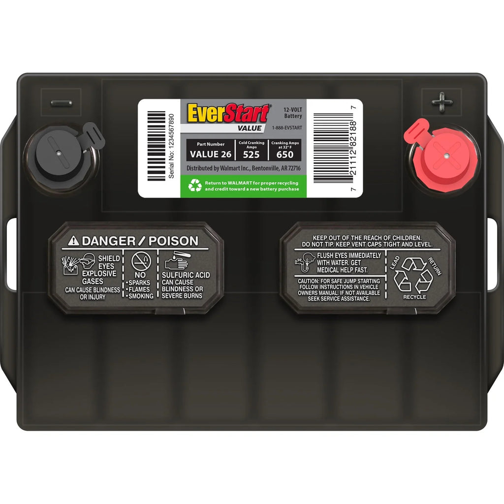 EverStart Value Lead Acid Automotive Battery Group Size 26 12V 525 CCA C730153