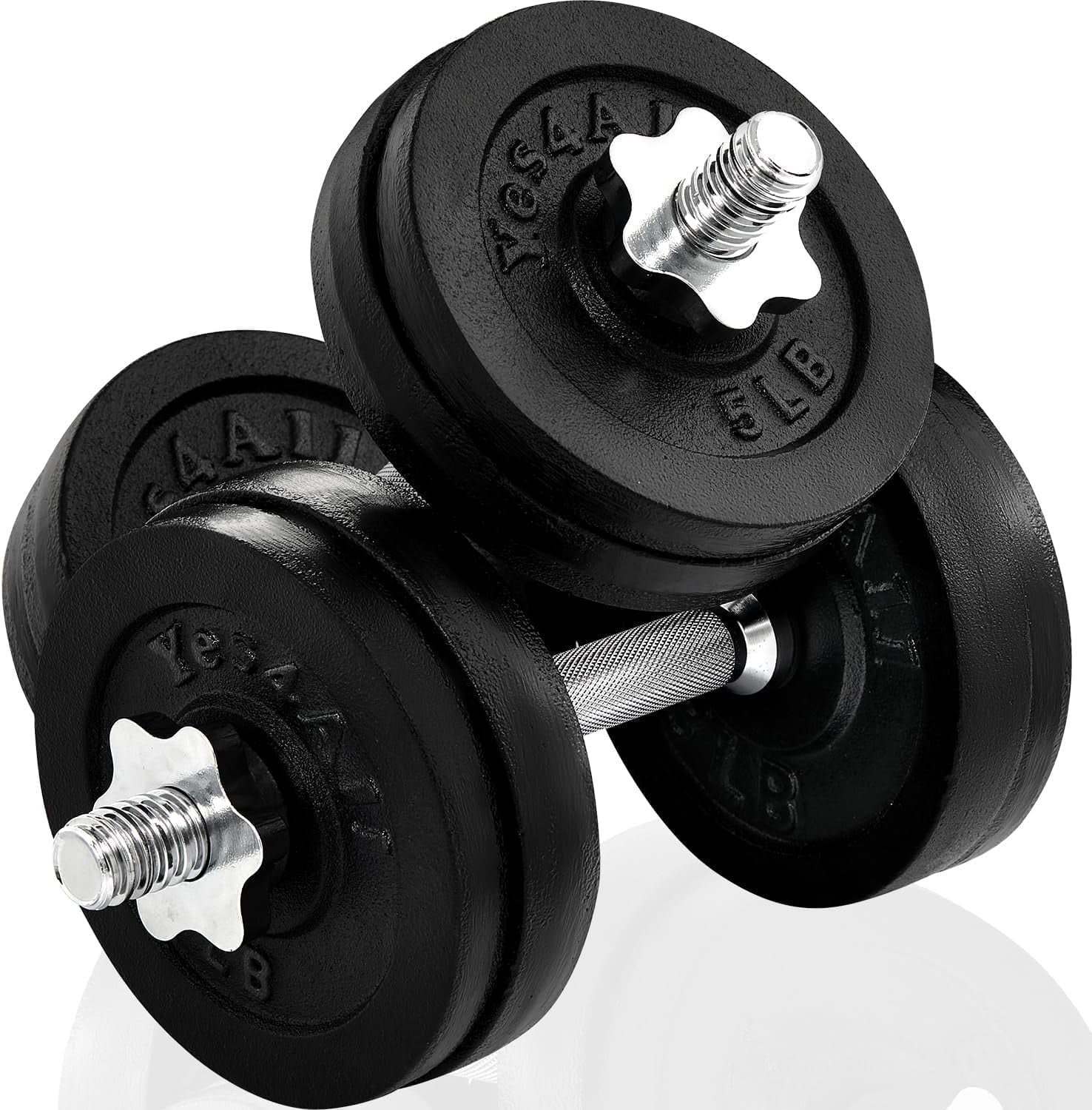 Yes4All 200 lbs Adjustable Dumbbell Set, Cast Iron Pair D6439