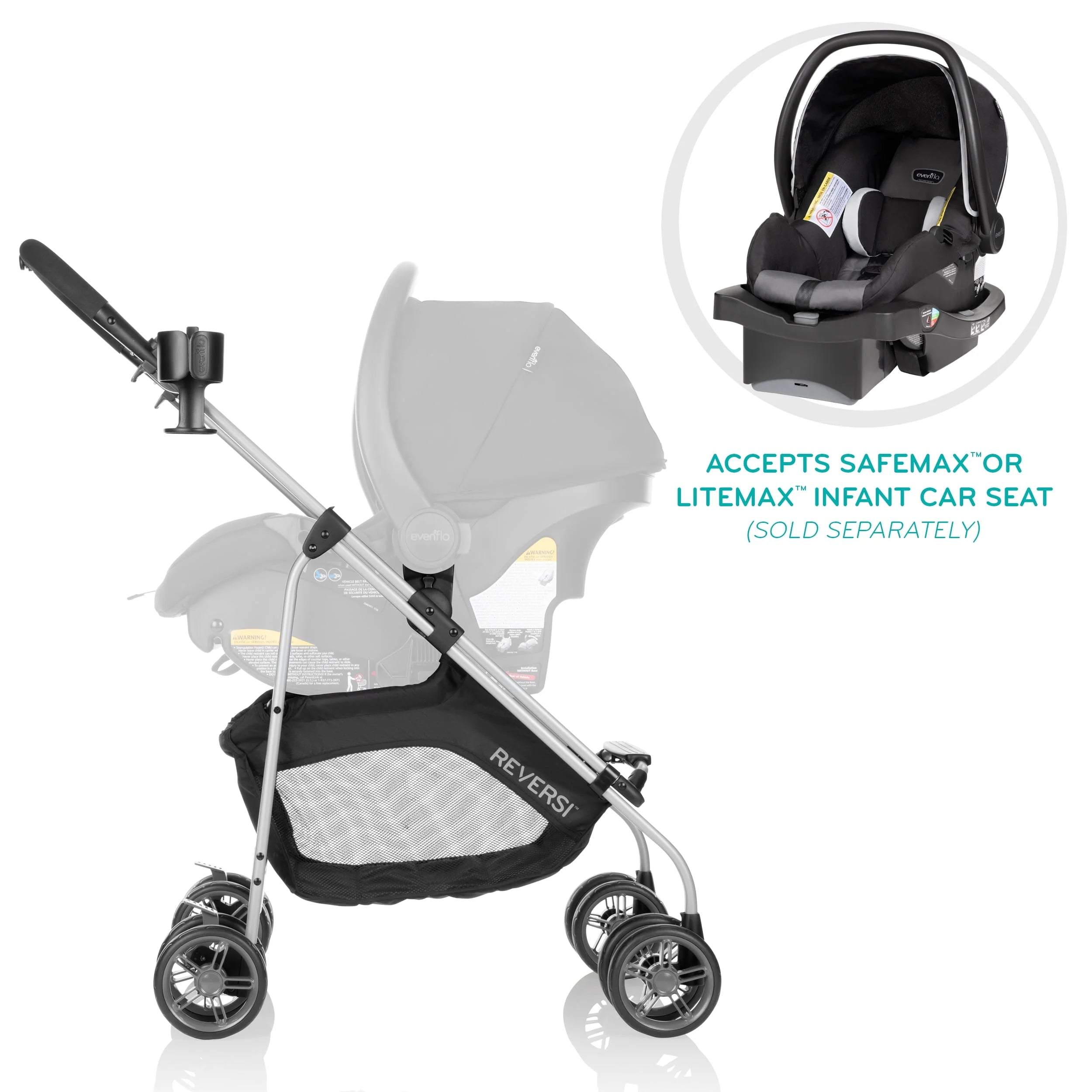 Evenflo Reversi Lightweight Reversible Stroller, Altair Black F135961