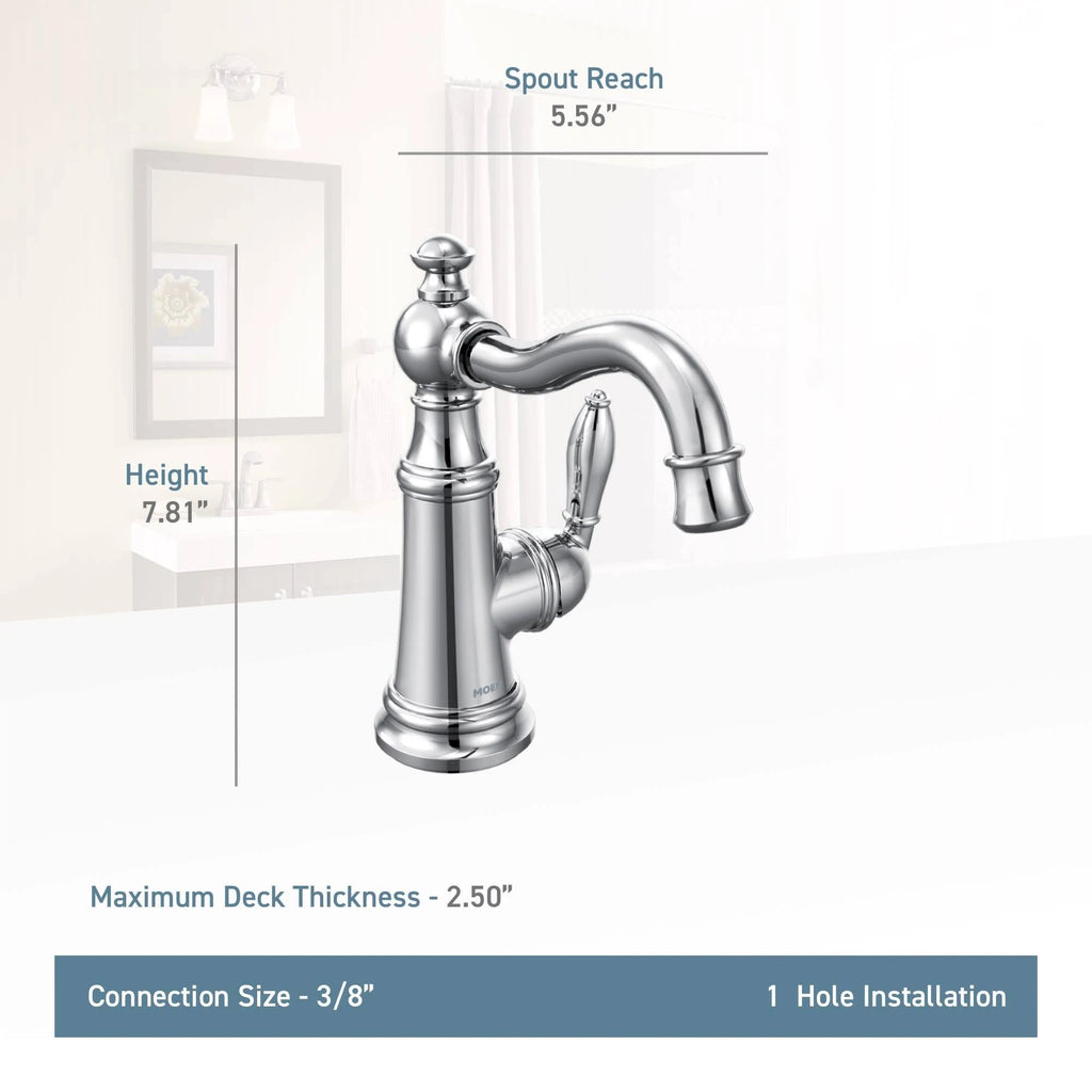 Moen S42107 Weymouth Single Handle Bathroom Faucet Matte Black Q6127