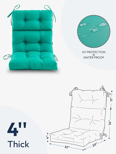 Outdoor High Back Chair Cushion Water Resistant Tufted with Ties Purple P961