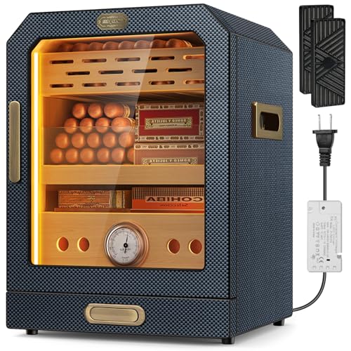 Cigar Humidor Cabinet with Magnetic Door and Humidifiers, Brown D98390