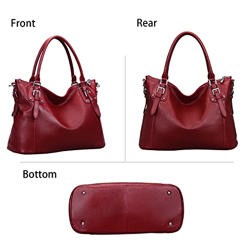 HESHE Genuine Leather Tote Shoulder Bag for Women P1142