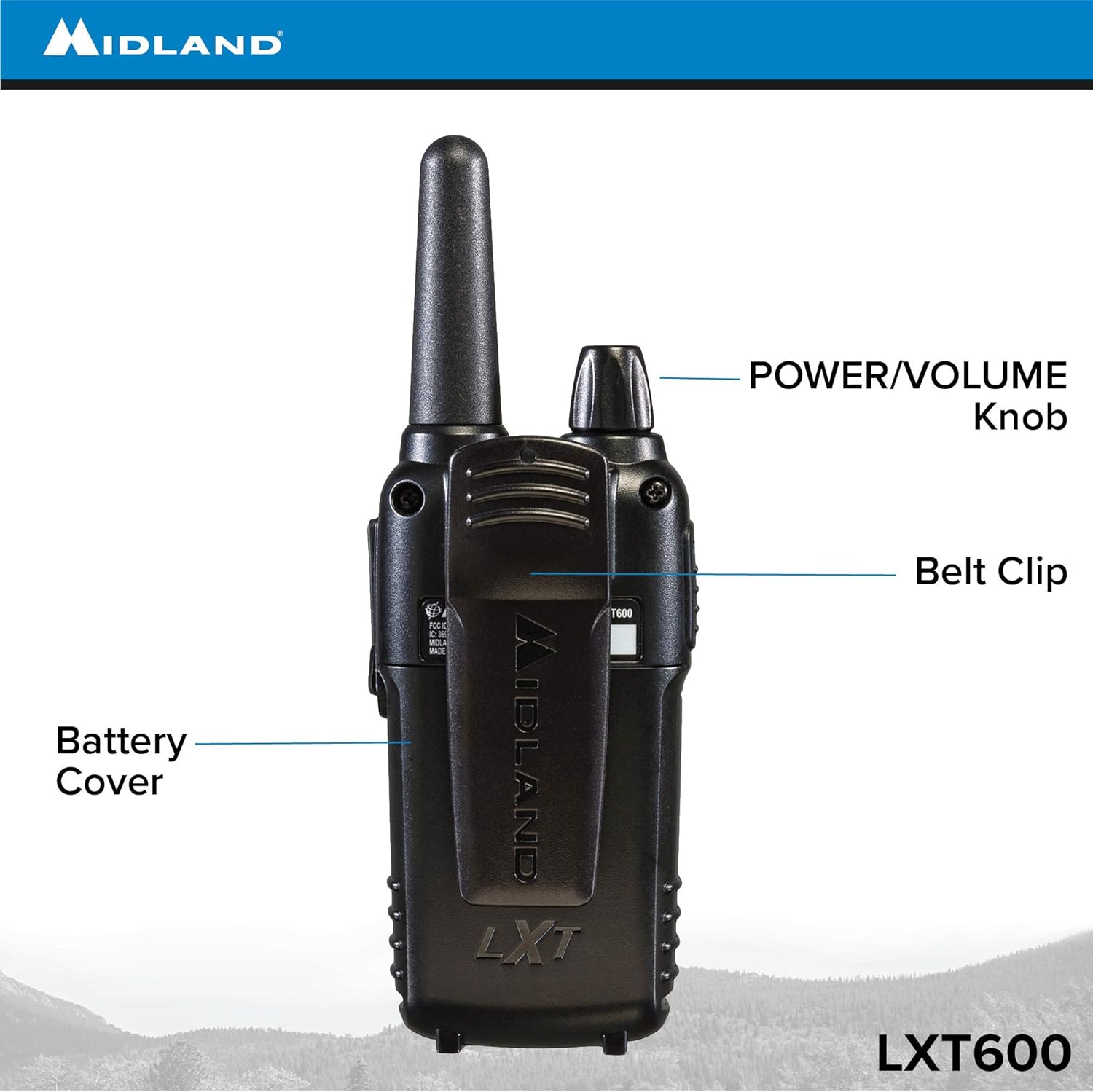 Midland LXT600VP3 36 Channel FRS Two-Way Radio, 30 Mile Range, Black (8 Pack) A758