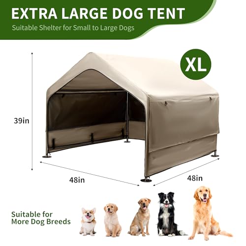 Summertrail Extra Large Dog House Outdoor Tent with Breathable Mesh Windows, Gray U95297