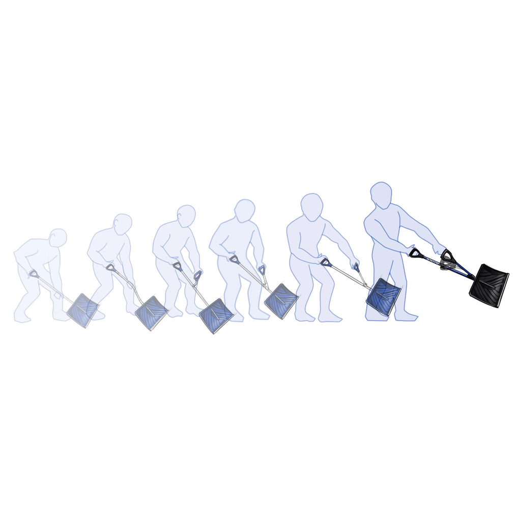 Snow Joe Shovelution Strain-Reducing Snow Shovel, 18-Inch Poly Blade L7115