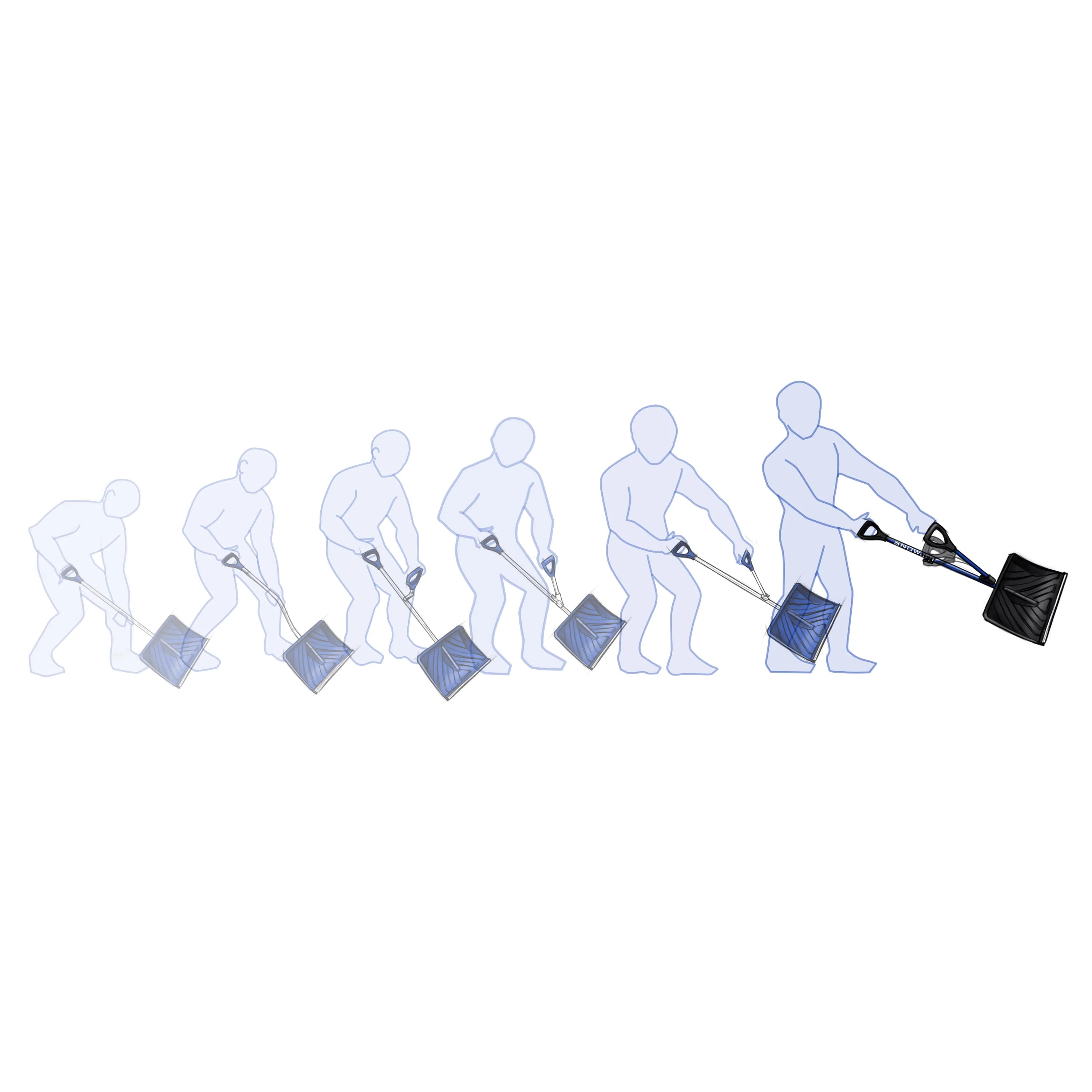 Snow Joe Shovelution Strain-Reducing Snow Shovel, 18-Inch Poly Blade L7115