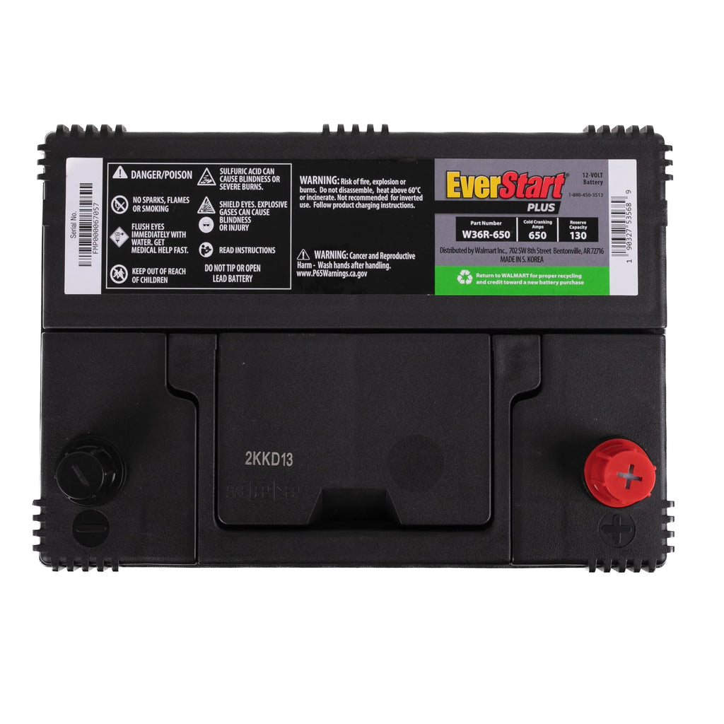 EverStart Plus Lead Acid Automotive Battery Group Size 36R-3 12V 650 CCA N73987