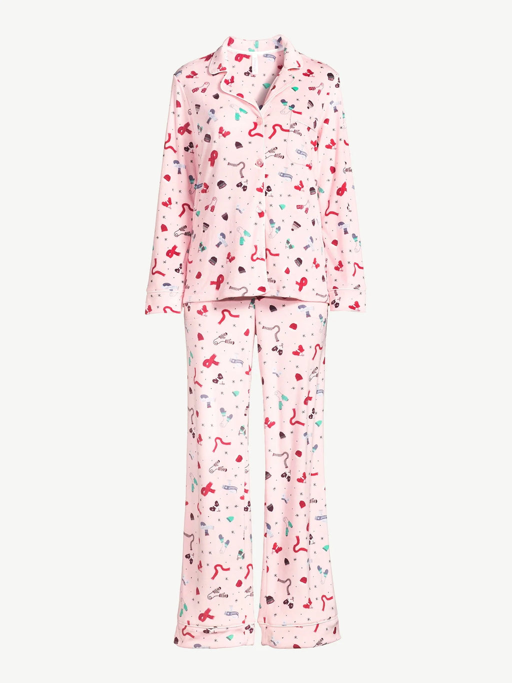 Joyspun Women's Velour Knit Pajama Set, 2-Piece C639006