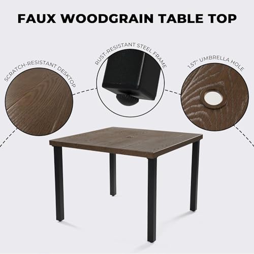 7-Piece Patio Dining Set for 6 with Swivel Chairs and Rectangular Table P2318